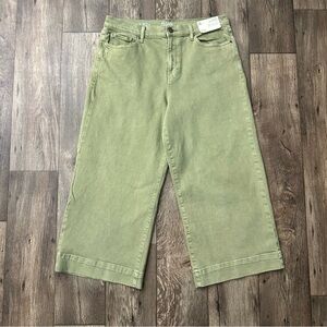 a.n.a High Rise Wide Leg Cropped Green Olive Green Women’s Pants Jeans size 14